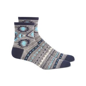 SUN STONE Mens Gray Contrast Heel And Toe Ribbed Casual Quarter Socks 7-12